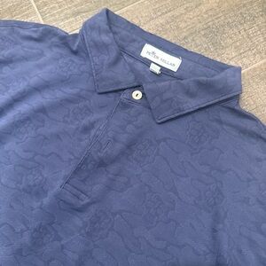 Peter Millar Men's Textured Navy Polo Shirt